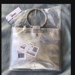 $125 OBO Paid $165 Silver Le Pouch Leather Ring Handle Crossbody Bag THACKER Price $148.00+ Tax
