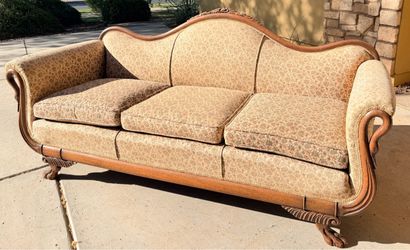 Antique Victorian Carved Wood Sofa