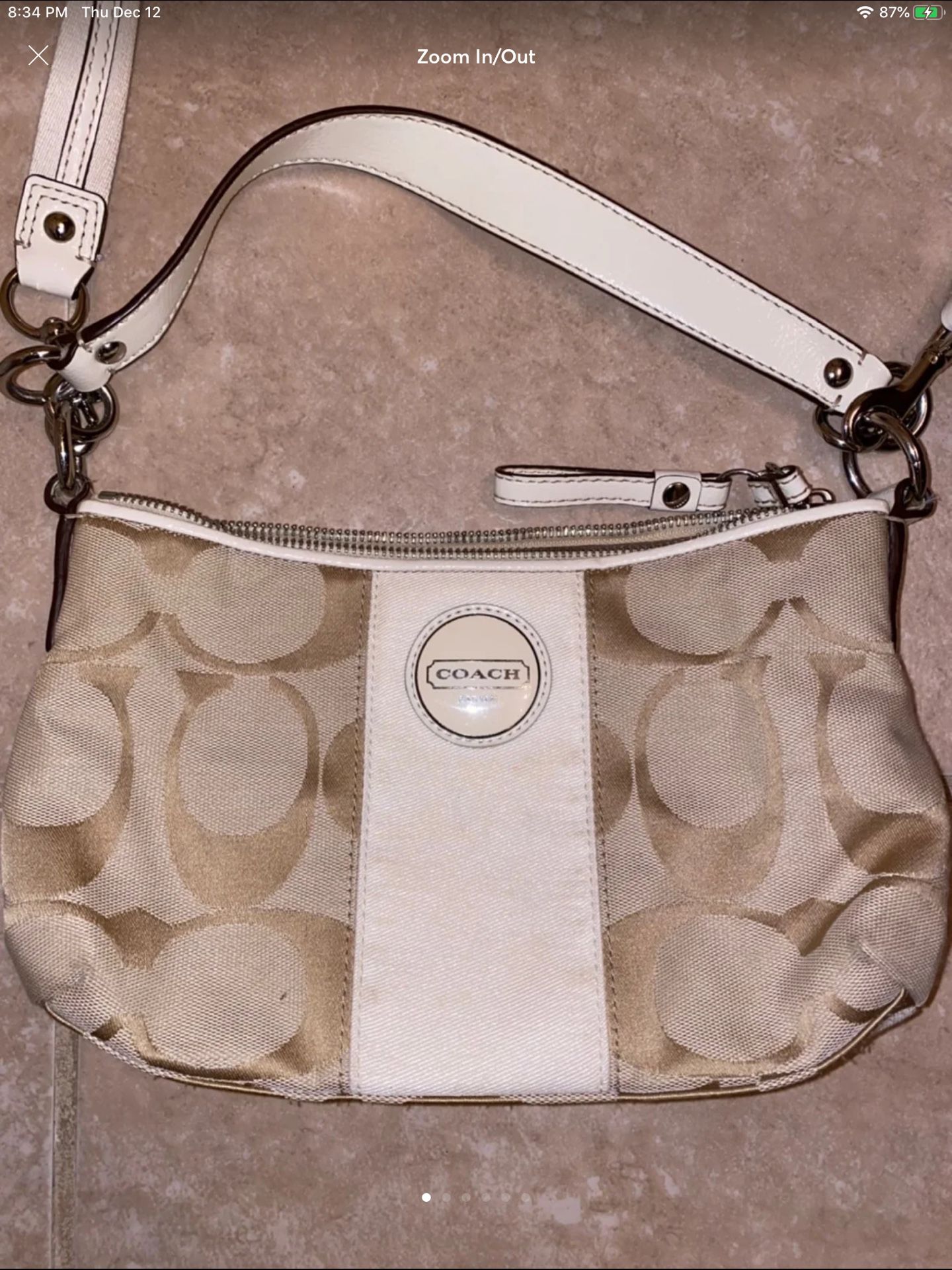 Coach - Midsize beige/cream purse