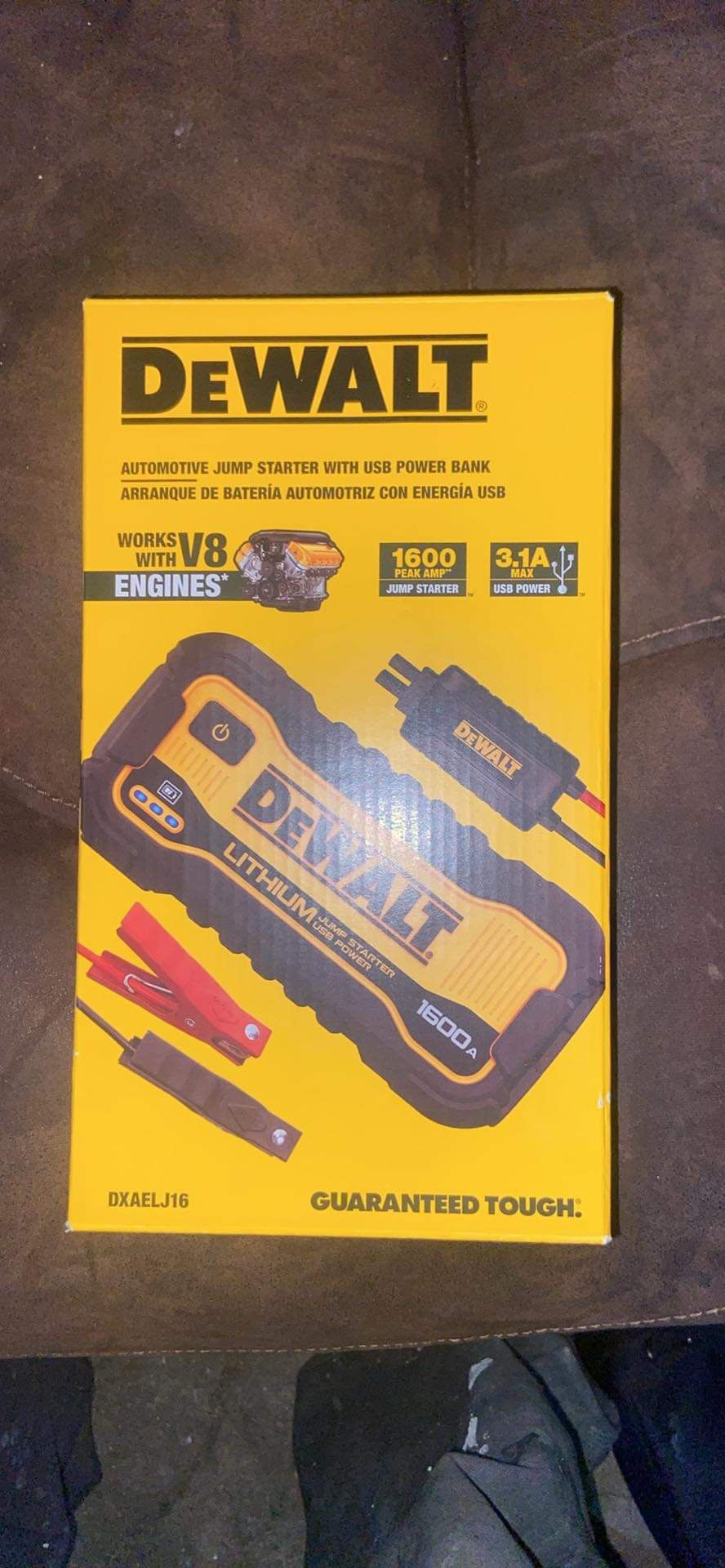 DEWALT 1600 Peak Amp Lithium Jump Starter with USB Power Bank for Sale