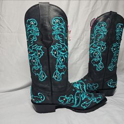 LOS ALTOS SWAROVSKI CRYSTAL BUTTERFLY BOOTS Western Cowboy Festival Rave.Size 8M