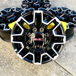 Brand New 2026 18” GMC Sierra 2500 AT4X OEM Black and Machined Wheels