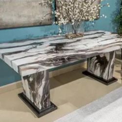 $50 Down Finance Total $1299 Ashley Faux Marble Dining Table And 6 Chairs 