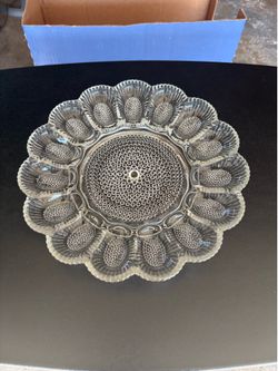 Glass Deviled Egg Plate