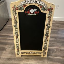 Double Sided Hendrick’s Gin Wooden A-Frame Chalkboard *Brand New*