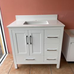NEW ~ Modern PVC Bathroom Vanity - 36 inches