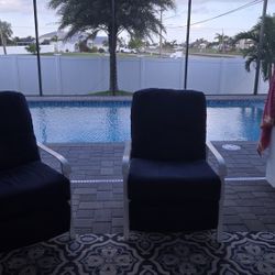 Two Outdoor Recliner Chairs