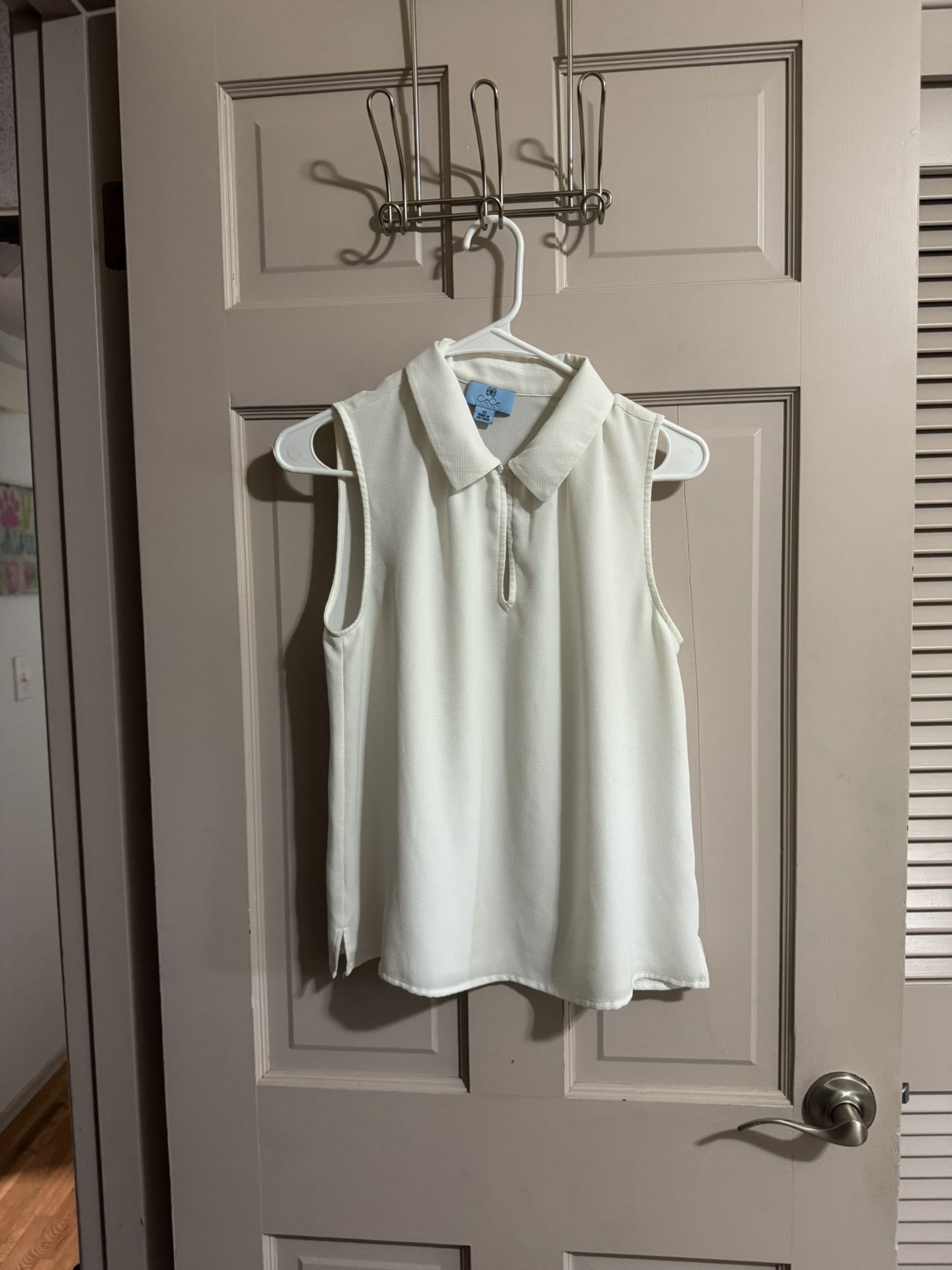Womens Sheer White Cece Tank Top Blouse Size XS