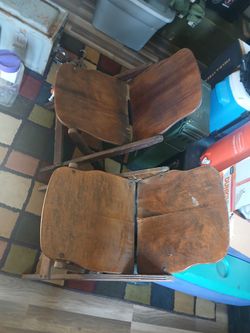 Old 1940 world war II foldable chairs