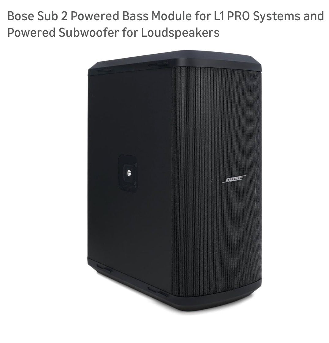 Bose Sub 2 Powered Bass Module for L1 PRO Systems and Powered Subwoofer for Loudspeakers