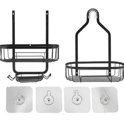 Black Stainless Steel Shower Caddy Bathroom Organizer Shelf