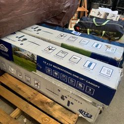 E-Z UP 食貪食 E-Z UP 13x13 ONE-UP Instant Canopy Tent - Pop Up Outdoor Shade Tent with Vented Top, Adjustable Height & Roller Bag