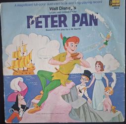 Disney's "Story & Songs From Peter Pan" 1976 Reissue w/Orig 11pg story Book~VG+