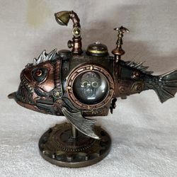 VERONESE Steampunk Submarine Melanocetus - Unus Anglerfish Statue Sculpture