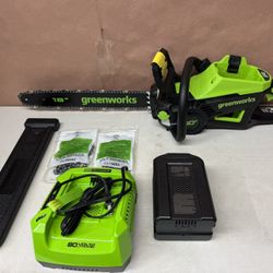 Greenworks Pro 80-volt 18-in Battery 4 Ah Chainsaw Battery Included Charger Included
