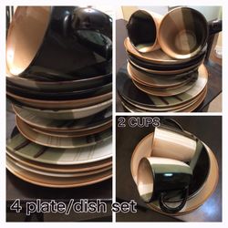 Dish / plate set - 2 cups