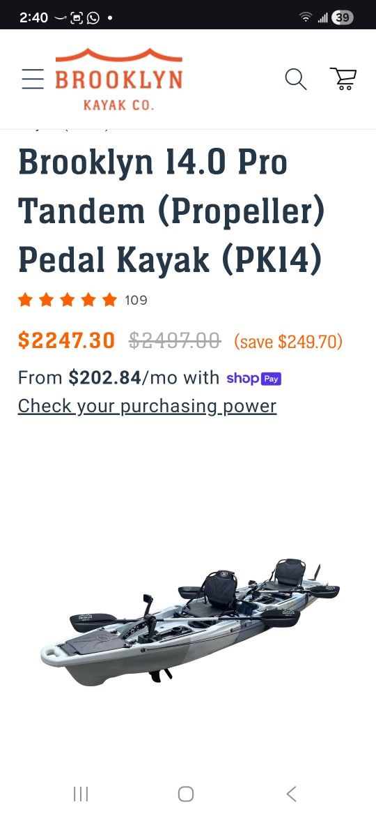 Brooklyn Tandem Kayak