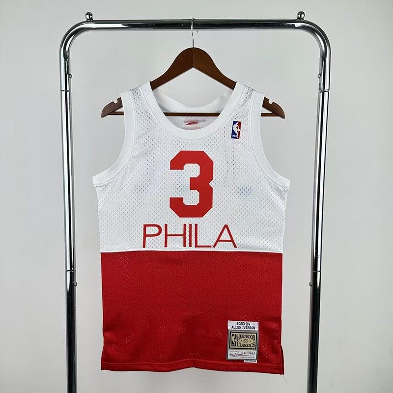 NBA Phila #3 White Iverson Jersey
