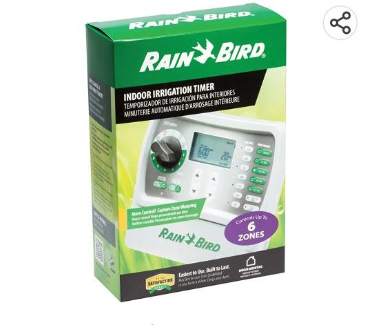 Rain Bird sst600in Easy-Install Indoor Sprinkler System with Timer and Controller, 6 Zones/Station