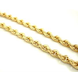 Designs 14K 6mm Rope Chain❤️🤙 14 karat solid yellow gold diamond cut rope chain. 6mm in width and 22 inches and length. Weighs 53.97 grams. For sell