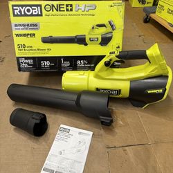 RYOBI ONE+ HP 18V Brushless Whisper Series 130 MPH 510 CFM Cordless Battery Leaf Blower (Tool-Only)