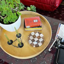 Checkered Stone Ashtray Catchall 