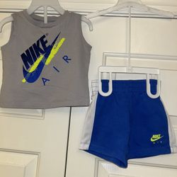 Toddler sz 12M grey/blue Nike short set