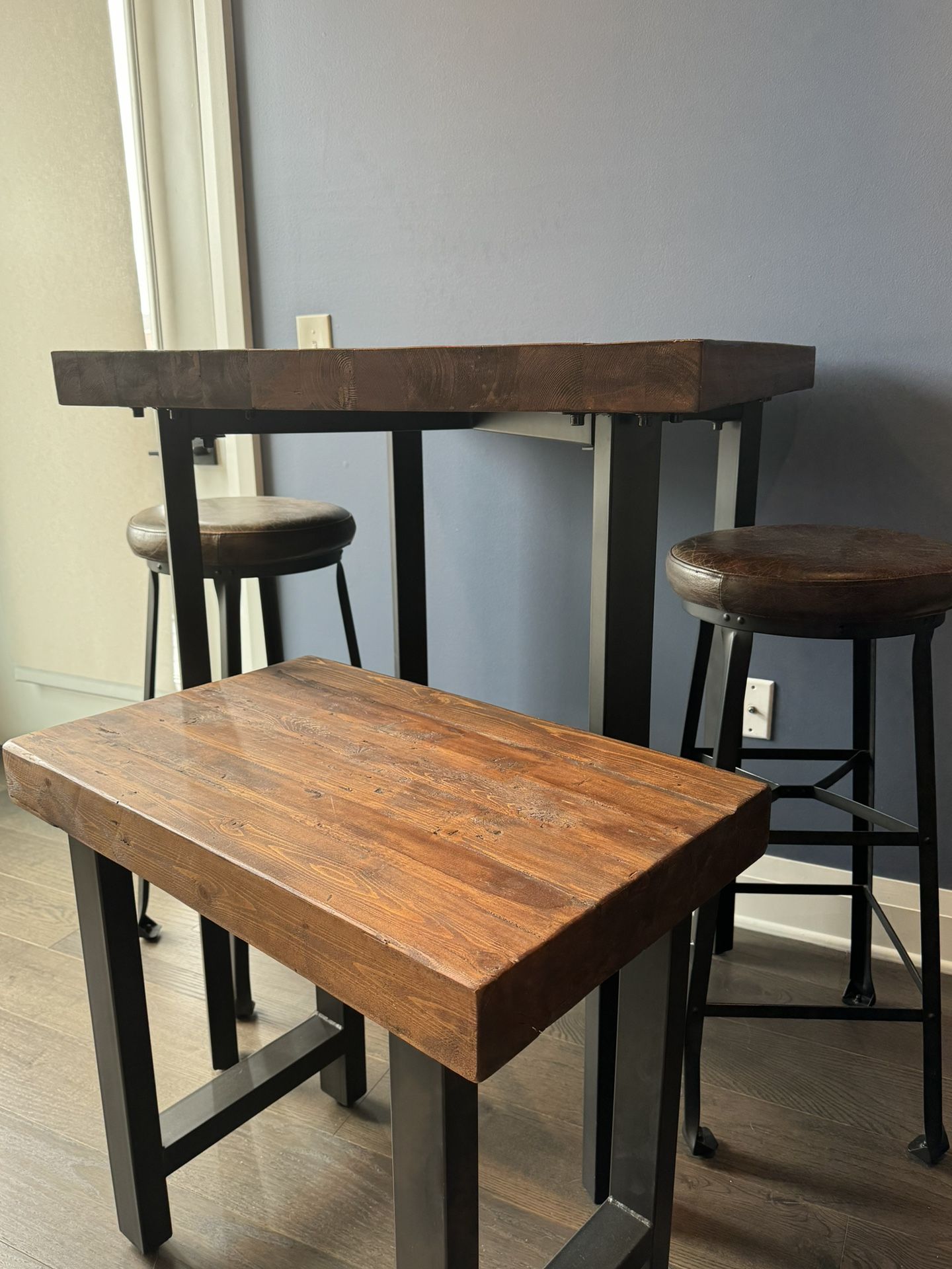 Reclaimed Wood High Top Table and Side / End Table