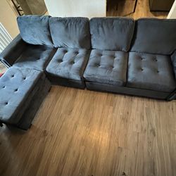 Sectional Sofa With Built In Ottoman Storage Like New
