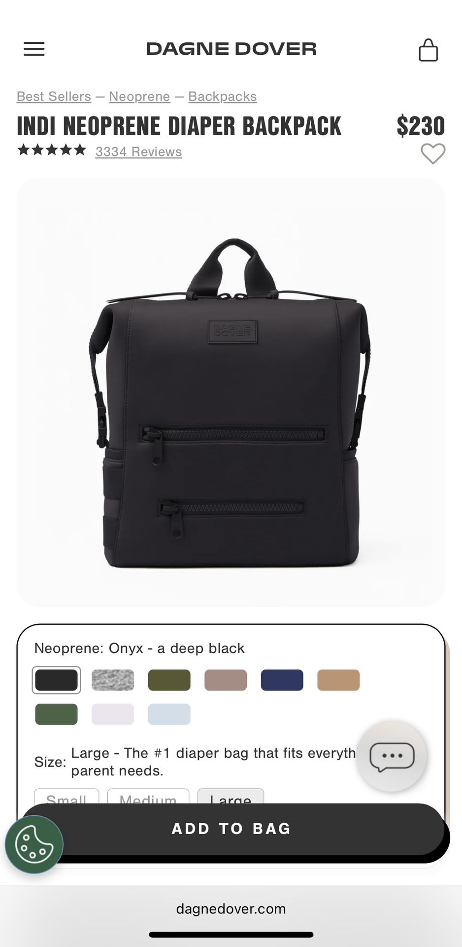 Dagne Dover Indi Neoprene Diaper Backpack