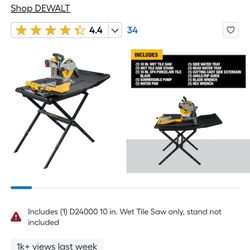 Dewalt Wet Tile Saw Brand NEW