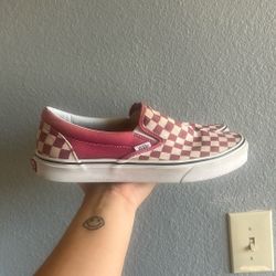 Burgundy Vans Slip Ons Size 9 Men’s 