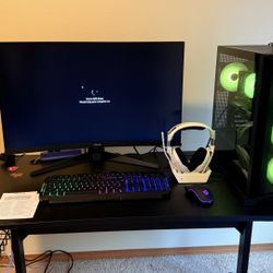 Pc Nvidia GeForce RTX 5060 , Gaming Monitor And Gaming Desk 