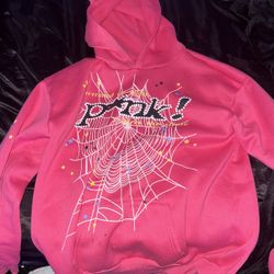 Spider Hoodie Pink .Adult Medium