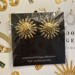 "SUNS" EARRINGS, 18K GOLD PLATED