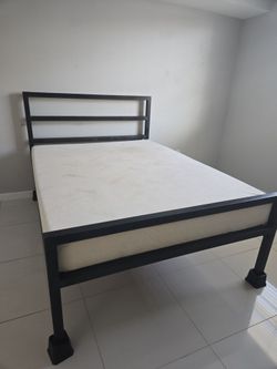 Queen size bed frame and Tempurpedic mattress