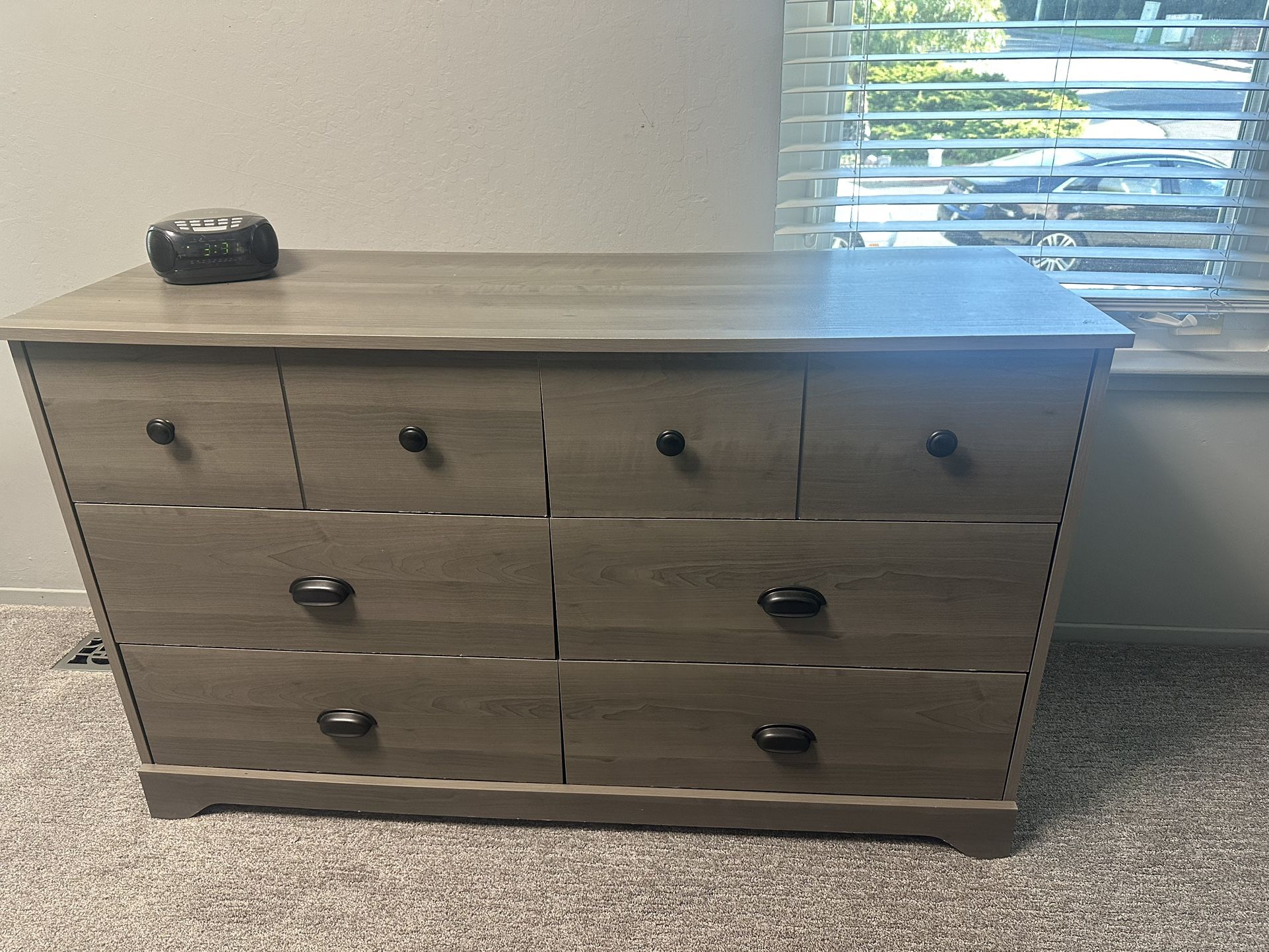 Modern Grey 6 Drawer Dresser 