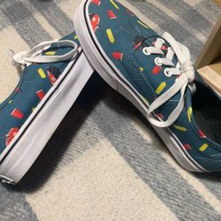 Women’s Size 7.5 VANS Authentic Style Shoes “Summer BBQ Party” Pacific Blue Very Clean