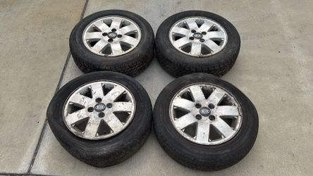 Kia Rio 14 Inch Aluminum Wheels With Old Tires 4x100mm