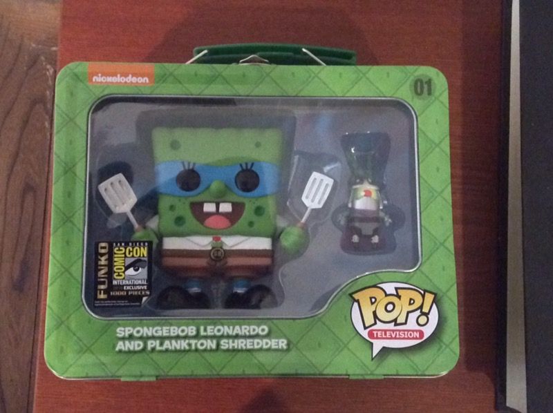 SDCC Funko Pop Vinyl TMNT Spongebob Leo Plankton Shredder
