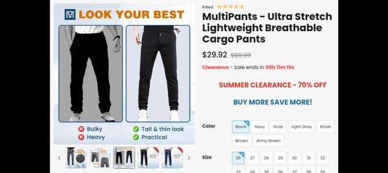 NEW PANTS MULTI POCKETS UNISEX BASIC CLASSIC STYLE