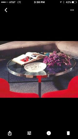 CHROME/GLASS PACE COFFEE TABLE 42" dia