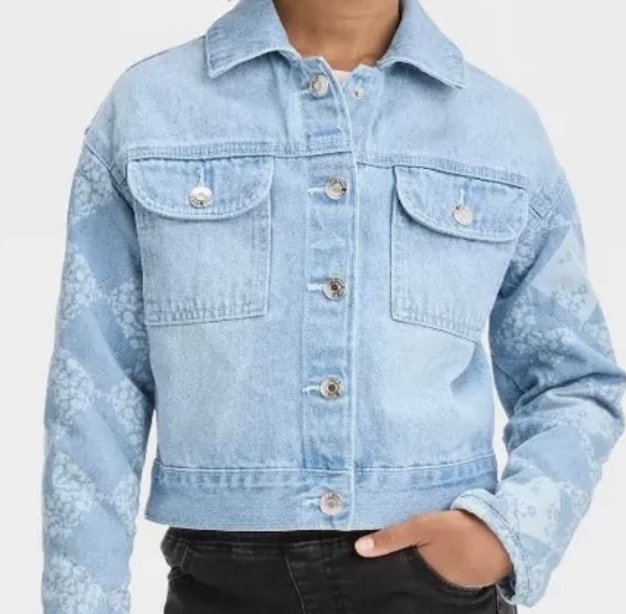 Girls Jean Quilt Jacket Size 14