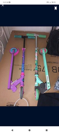 Two little girl scooters