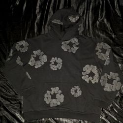 Denim Tears The Cotton Wreath Hoodie, Black Monochrome, Size M, L, & XL
