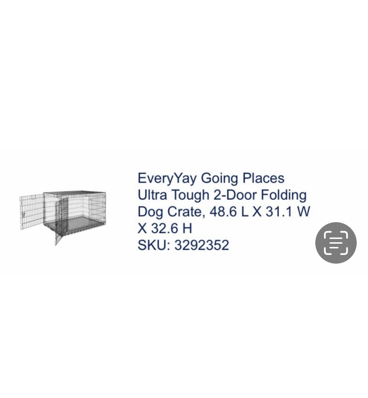 Dog Crate NEW XL Ultra Tough - Folding- 2 Door