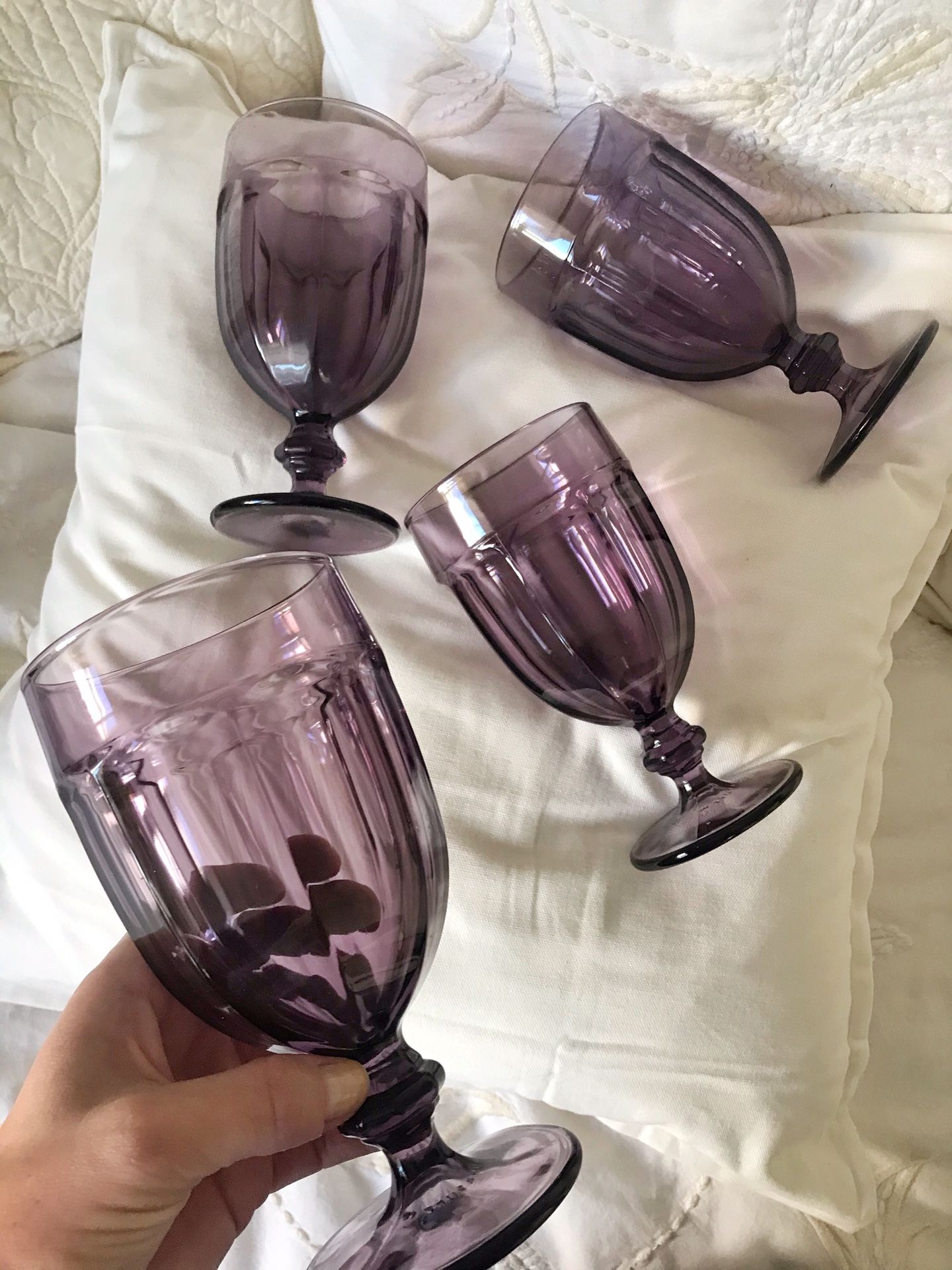 Vintage Libbey Duratuff Amethyst Goblets