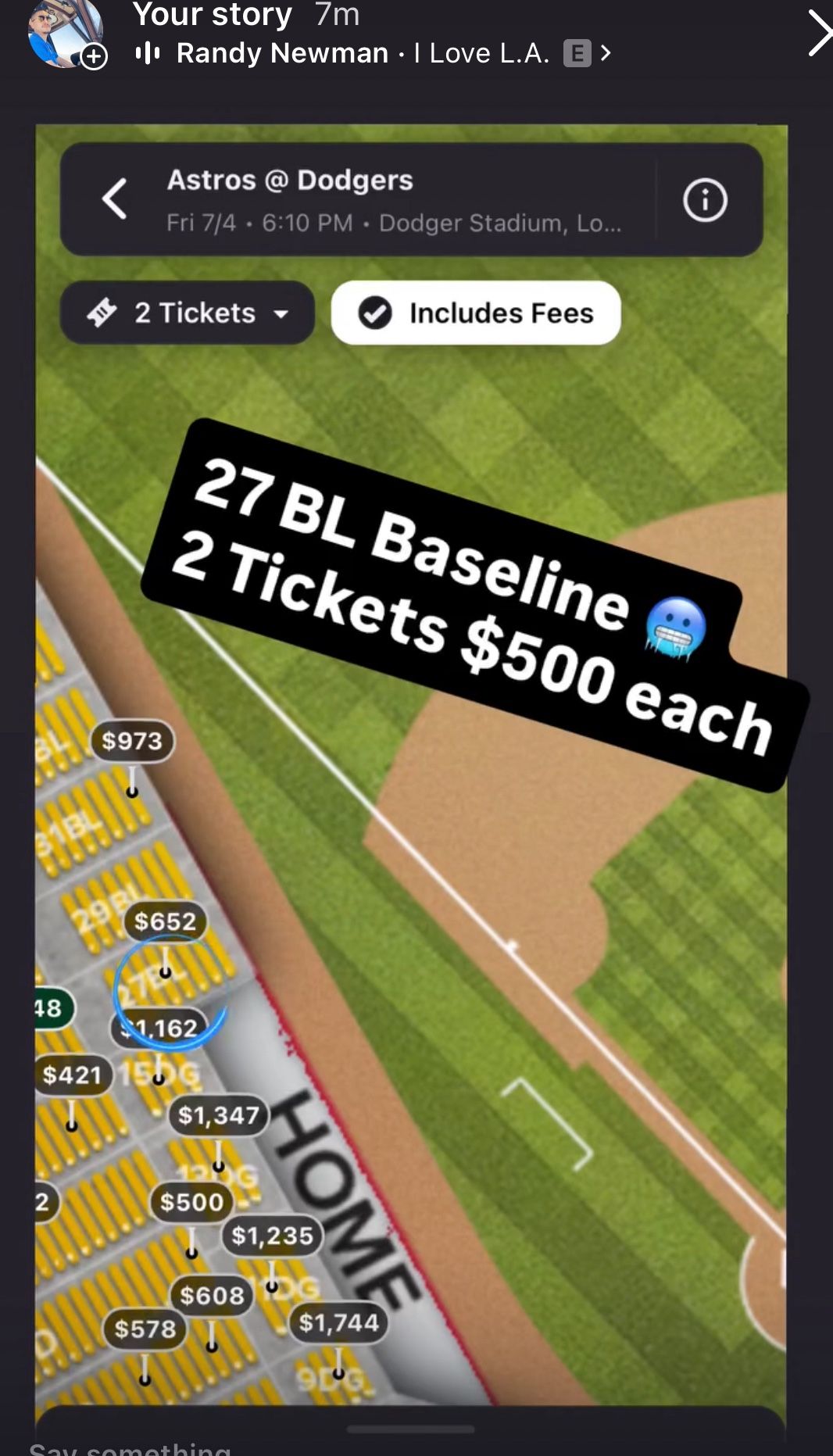 4th Of July Dodgers Vs Astros 2 Tix 27 Baseline 2 Tickets Tix Next To Dodgers Dugout
