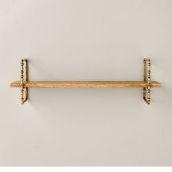 Threshold Gold And Wood Wall Shelf 