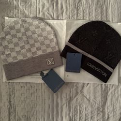 Louis Vuitton Knit Beanies (2) – Black & Grey – New With Tags 